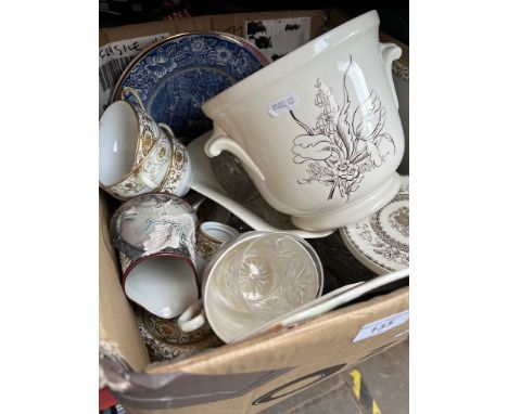 A box of assorted pottery including Copeland Spode plate - The Death; also includes other copeland Spode  