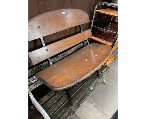 A cast iron garden bench. Width 92cm, height 85cm and depth 50cm. Good solid condition.