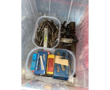 Engineering taps + other engineering tools, chucks, clamps, threading die set etc  
