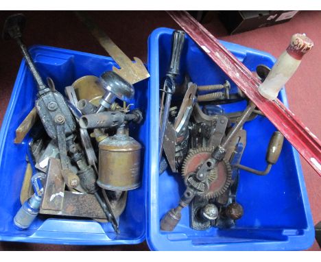 Tools: Bailey &amp; Record Planes, drills, blow lamp, Slaters tool, etc.