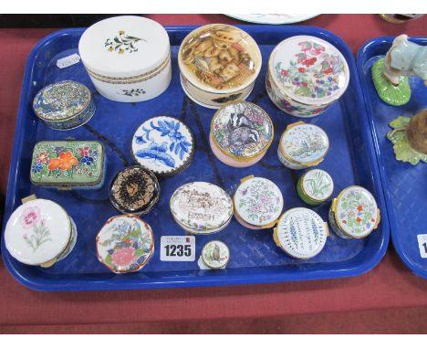 Six Crummles Enamel Trinket Pots, Old Tupton Ware, Worcester, Aynsley and other china trinket pots:- One Tray