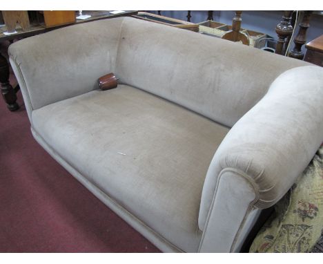 A Light Coloured Gold Two Seater Settee, 142cm long.