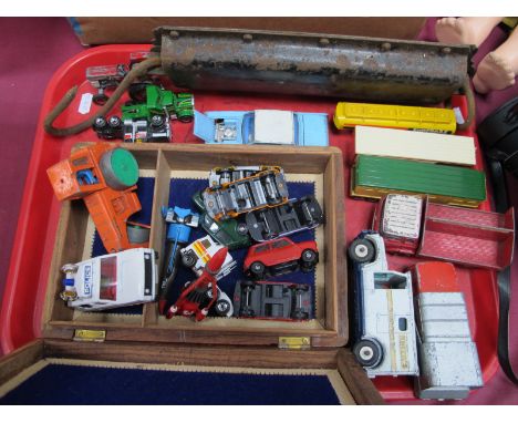 Die Cast Model Vehicles including Dinky, Bedford truck, Lincoln Continental, Aveling Barford diesel roller, Salter's scale, I