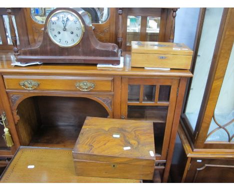 A 1930's Mahogany "Napoleon" Style Mantle Clock, XIX Century Walnut writing box, also a pine box. (3)