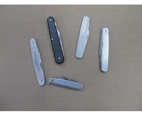 Pocket Knife by Richard of Sheffield, one blade, screwdriver, bottle opener, stainless scales with lanyard ring, four other S