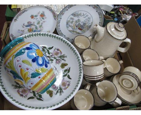 Denby Ware Coffee Service, Portmerion bowl, 'Botanic Garden' pattern, Wedgwood plate 'Chinese Legend', plate:- One Box.