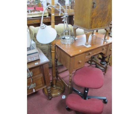 A Standard Lamp, a posture chair and a table lamp. (3)