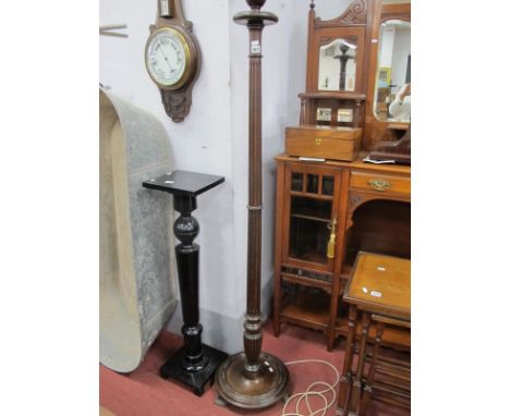 A XX Century Mahogany Standard Lamp, with reeded column, circular base.
