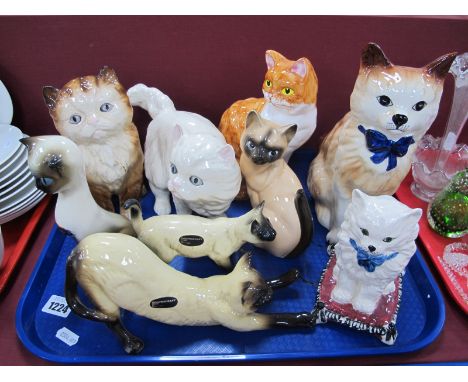 Pottery Cats, including copper craft, Melba (9):- One Tray.