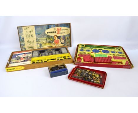 A boxed Meccano No. 5 Construction Kit with model diagram leaflets (box af), a boxed Meccano Gears Outfit B with original ins