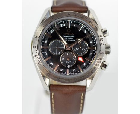 OMEGA; a gentleman's Speedmaster Co-Axial chronometer wristwatch, with stainless steel case, visible rear movement, original 