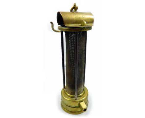 A circa 1870 Davy style Laidler of Durham miner's safety lamp, height 20.5cm.