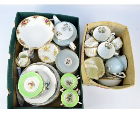 A group of various teaware, including Royal Worcester 'Melissa' pattern decorated tea set and 'Carina' pattern dessert bowls 