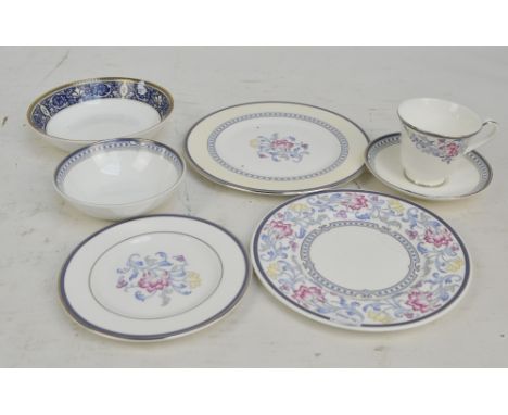 A Royal Doulton 'Canterbury' pattern decorated tea set, including five dessert bowls, ten cups and saucers, also a set of six