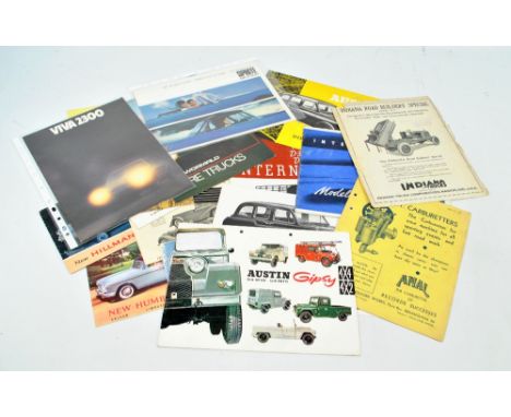 A collection of various post-war sales brochures and leaflets to include; Commer Motor Caravan 'The Highwayman', Austin Diese