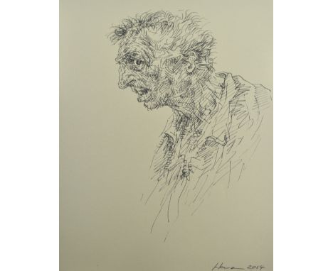 PETER HOWSON OBE (Scottish, born 1958); ink on paper, untitled, signed and dated 2014, 30 x 23cm, unframed. (D) CONDITION REP