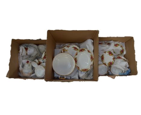 A large quantity of Royal Albert 'Old Country Roses', comprising teapot, coffee pot, sugar bowl, eight dessert bowls, seven t