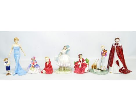 A group of Royal Doulton figures to include HN2872 'The Young Master', HN2140 'The Forest Glade Giselle', HN1793 'This Little