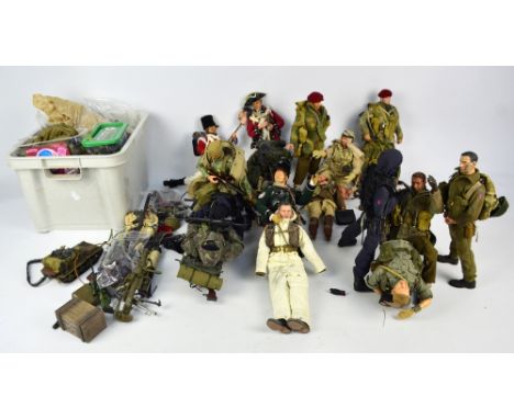 Seventeen well modelled Action Man-type military figures, all with painted facial features and extensively detailed uniforms,