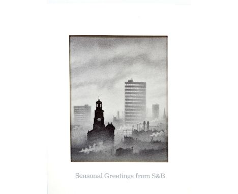 TREVOR GRIMSHAW (1947-2001); a signed limited edition black and white lithograph 'City 1982', numbered 221/450, produced as a