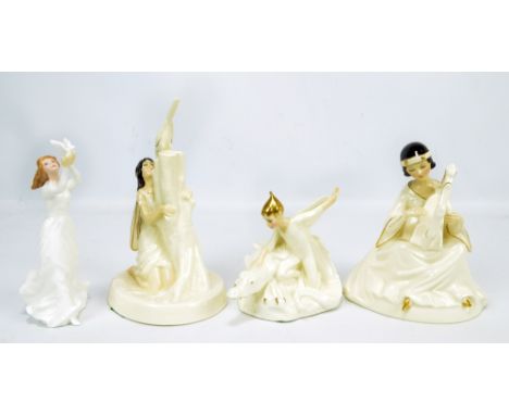 A group of four Royal Doulton ladies comprising HN2438 'Sonata', HN2977 'Magic Dragon', HN2978 'The Magpie Ring' and HN3124 '