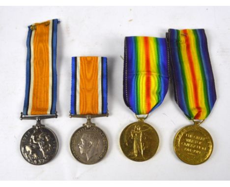 Two WWI medals assigned to '172839 PTE.H.H.SIMPSON.M.G.C', and two further assigned to '55379 PTE.W.YAXLEY.MANCH,R.', all wit
