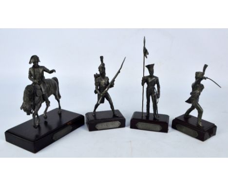 A group of four limited edition pewter military figures after R. Cameron comprising Napoleon 1807, Grenadier A Ed 1804, Chass