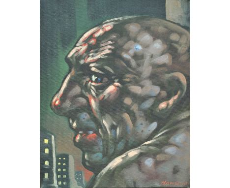 PETER HOWSON OBE (Scottish, born 1958); oil on canvas 'Mark', signed and dated 2009, 35 x 25cm, block mounted but unframed. (