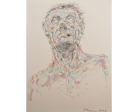 PETER HOWSON OBE (Scottish, born 1958); ink and watercolour on paper 'Artaban', signed and dated 2009, 30 x 23cm, unframed. (