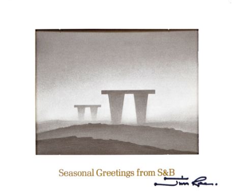 TREVOR GRIMSHAW (1947-2001); a signed limited edition black and white lithograph 'The Monoliths', numbered 47/450, produced a