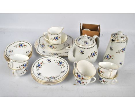 SHELLEY; a 'Chelsea 11280' pattern part tea service comprising a teapot, a water jug, a jug and bowl, a sandwich plate, five 