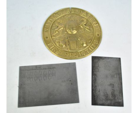 Two late 19th/early 20th century Sheffield steel printing blocks, inscribed with various cutlery makers names to each side, i