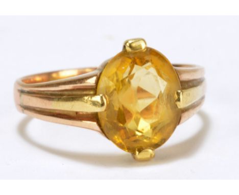 A 9ct yellow gold dress ring, size P, approx 4.6g.