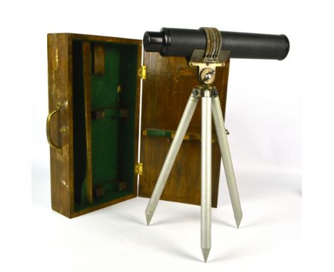 A J H Steward Ltd 'Featherweight Spotter' telescope, length when open 44cm, with tripod in fitted box. 