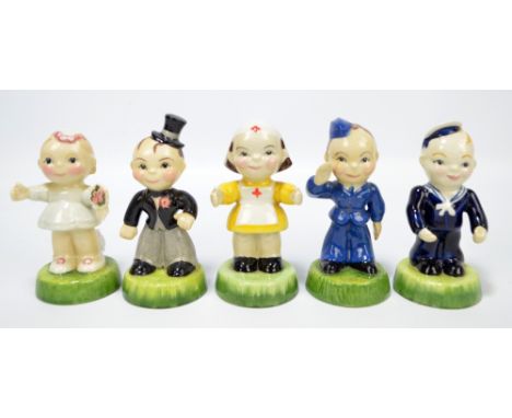 Five limited edition Carlton Kids; 'Bride' 162/5000, 'Groom' 227/5000, 'Nurse', 'Airman' 398/5000 and 'Sailor' 468/5000 (5).