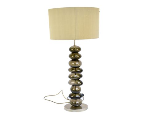 ADAM AARONSON for Porta Romana; a hand blown glass 'Pebble' lamp featuring nine individual pebbles upon an oval base, complet