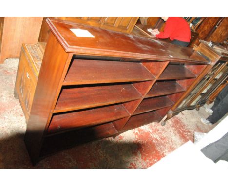 A large mahogany eight shelf freestanding bookcase with moulded cornice, width 185cm.