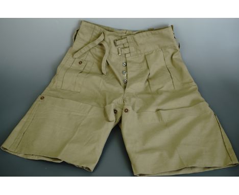 A pair of Second World War British Army tropical khaki drill "Bombay Bloomers"