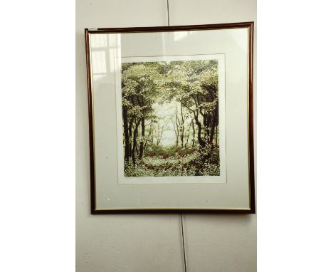 Dawn Matthews (contemporary) "Willowherb", lithograph, signed artist's proof, dated [19]82, in double card mount and bead fra
