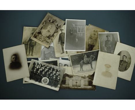 A group of largely Great War military photographic portrait postcards (21)