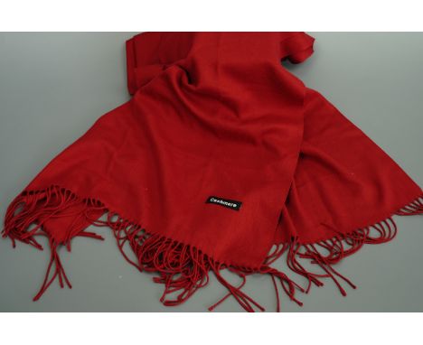 A red cashmere scarf, 170 x 60 cm
