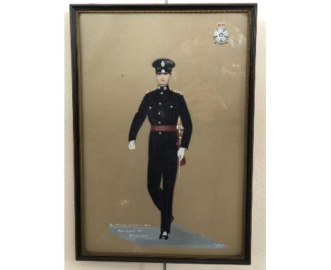 Two British army uniform studies, watercolour, in Hogarth frames under glass, 27 x 38 cm