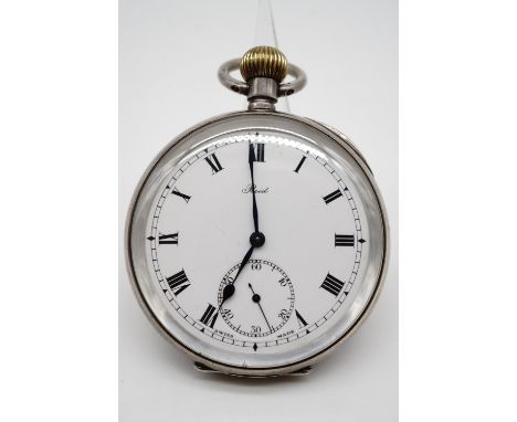 An early 20th Century Zenith silver-cased pocket watch, (running)