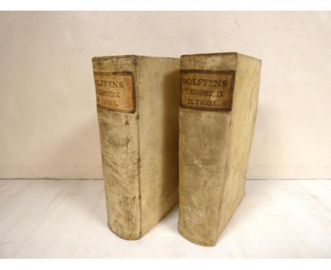 WOLFF CHRISTIAN VON.&nbsp;&nbsp;Der Vernünftigen Gedanken von Gott, der Welt und der Seele. 2 vols. Eng. frontis. &amp; rubri