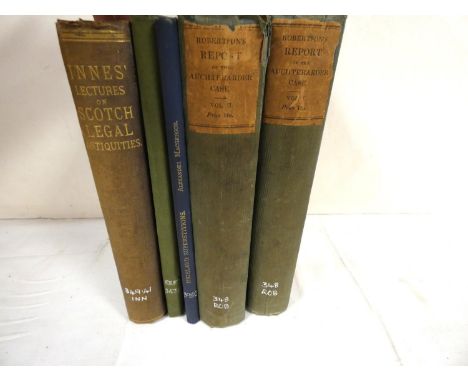 SPENS W. C.&nbsp;The History of the Orr Ewing Case with ... Notes on the Conflict Between English &amp; Scotch Jurisdiction. 