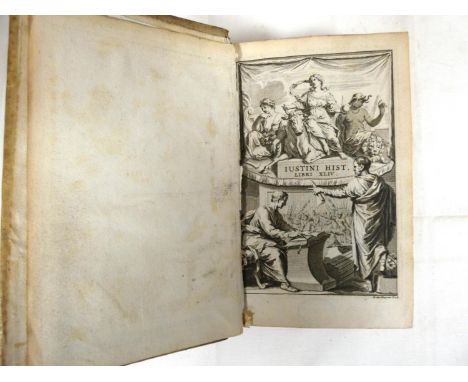 JUSTINUS M. J.&nbsp;&nbsp;Historiae Philippicae ex Recensione Joannis Georgii Graevii. Eng. title. Vellum covered brds., adhe
