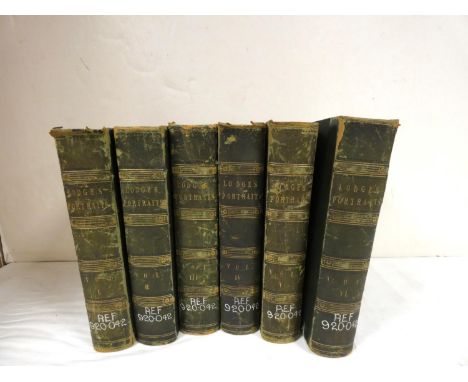 LODGE EDMUND.&nbsp;&nbsp;Portraits of Illustrious Personages of Great Britain. 6 vols. Many eng. plates. Rubbed &amp; worn ha