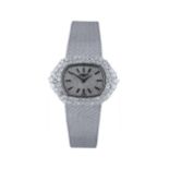LONGINES Damenarmbanduhr, in Weissgold 18K, Lünette mit 74 Brillantenvon zus. ca. 2,04 ct,