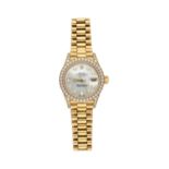 ROLEX Datejust Oyster Perpetual, Damenarmbanduhr, Durchmesser 26 mm, in Gelbgold 18K, Mod. 69158 mit