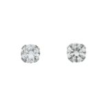 Diamant Ohrschrauben, bezauberndes Paar in Weissgold 18K, besetzt mit 2 Diamanten im Brillantschliff